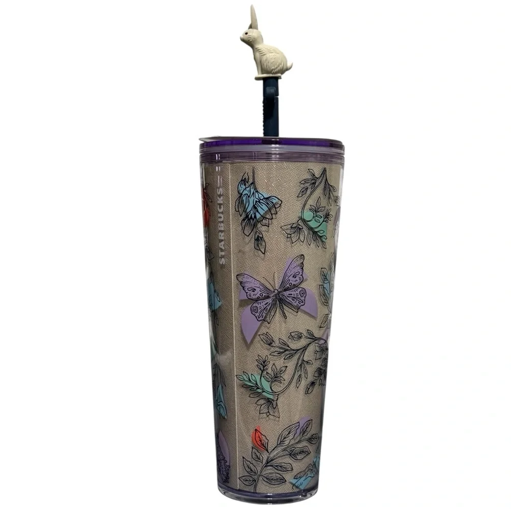 NWT Starbucks Spring 2024 Easter Bunny Topper Cold Cup Tumbler 24 Oz Venti